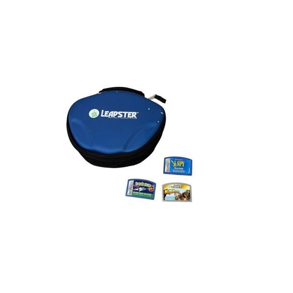 Leapster Learning Game System Case And Lot Of 3 Games Cosmic Math I Spy - Picture 1 of 6